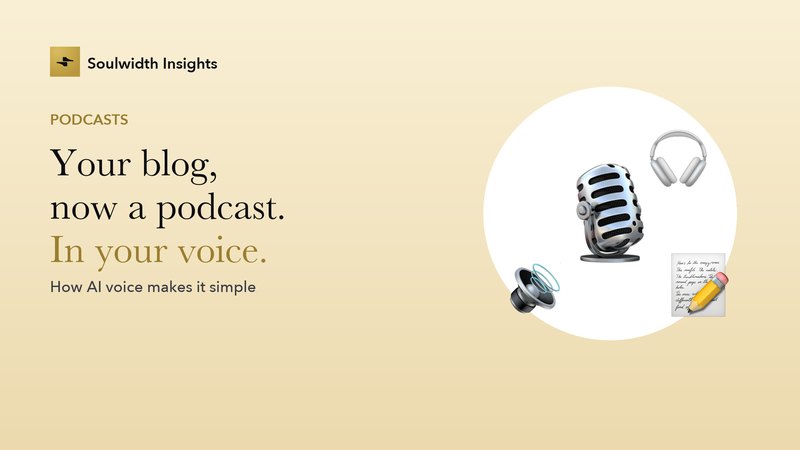 A microphone, headphones, a speaker and a notepad: turning a blog post into a podcast episode